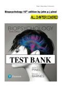 Biopsychology Test Bank&colon; Pinel 10th Edition Exam Questions & Answers