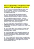 NURSING PROCEDURES EXAMPREP FULL PAPER 2026 QUESTIONS WITH ANSWERS GRADED A&plus;