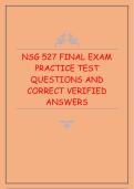 NSG 527 Final Exam &ndash; Practice Test Questions with Correct Verified Answers