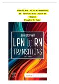 TEST BANK FOR LORA CLAYWELL LPN TO RN TRANSITIONS 6TH EDITION&sol;COMPLETE GUIDE
