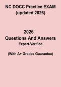 NC DOCC Practice Exam &lpar;Updated 2026&rpar; &ndash; Questions & Study Guide