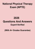 National Physical Therapy Exam &lpar;NPTE&rpar; &ndash; Practice Questions & Study Guide