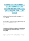 ISA UTILITY SPECIALIST &lpar;CHAPTERS 1 7&rpar; LATEST 2026 UPDATED EXAM  QUESTIONS AND VERIFIED ANSWERS  &lpar;2026&sol;2027&rpar; &vert; GRADED A&plus; &vert; 100&percnt;  SUCCESS