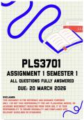 PLS3701 Assignment 1 Semester 1 Memo &vert; Due 20 March 2026