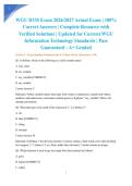 WGU D335 Exam 2026&sol;2027 Actual Exam &vert; 100&percnt; Correct Answers &vert; Complete Resource with Verified Solutions &vert; Updated for Current WGU Information Technology Standards &vert; Pass Guaranteed - A&plus; Graded