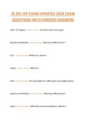 JR 201 HIP EXAM UPDATED 2026 EXAM  QUESTIONS WITH VERIFIED ANSWERS 