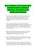 NCCT SURGICAL TECH EXAM STUDY  QUESTIONS WITH ELABORATE  ANSWERS &vert; GUARANTEE PASS  &lpar;BRAND NEW VERSION&rpar;