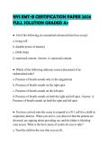 NYS EMT-B CERTIFICATION PAPER 2026 FULL SOLUTION GRADED A&plus;