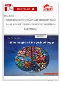 TEST BANK FOR BIOLOGICAL PSYCHOLOGY 14TH EDITION BY JAMES KALAT ALL CHAPTERS INCLUDED EXPERT VERIFIED A&plus; PASS ASSURED