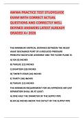 AWWA PRACTICE TEST STUDYGUIDE EXAM WITH CORRECT ACTUAL QUESTIONS AND CORRECTLY WELL DEFINED ANSWERS LATEST ALREADY GRADED A&plus; 2026