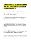 OBHR 3330 EXAM 3 REVIEW FINAL PAPER 2026 FULL QUESTIONS WITH ACCURATE ANSWERS GRADED A&plus;
