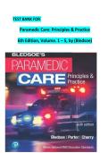 Paramedic Care&colon; Principles & Practice &lpar;6th Edition&comma; Volumes 1&ndash;5&rpar; &ndash; Bledsoe &ndash; Complete Test Bank