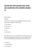 SECURE WIFI WATCHGUARD FINAL PAPER 2026 QUESTIONS WITH ANSWERS GRADED A&plus;