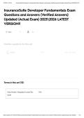 InsuranceSuite Developer Fundamentals Exam Questions and Answers &lpar;Verified Answers&rpar; Updated &lpar;Actual Exam&rpar; 20252026 LATEST VERSION&excl;&excl;