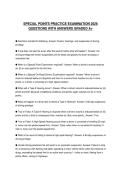 SPECIAL POINTS PRACTICE EXAMINATION 2026 QUESTIONS WITH ANSWERS GRADED A&plus;