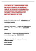 TDCJ REGION 1 TRAINING ACADEMY STUDYGUIDE EXAM WITH CORRECT ACTUAL QUESTIONS AND CORRECTLY WELL DEFINED ANSWERS LATEST ALREADY GRADED A&plus; 2026