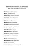 SPINNING BUNDLED PRACTICE EXAMINATION 2026 QUESTIONS WITH ANSWERS GRADED A&plus;