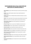 SPORTS MEDICINE HOSA ACTUAL EXAM PAPER 2026 QUESTIONS WITH ANSWERS GRADED A&plus;