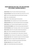 SPORTS MEDICINE HOSA FINAL TEST 2026 QUESTIONS WITH CORRECT ANSWERS GRADED A&plus;