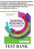 TEST BANK FOR NURSING RESEARCH METHODS AND CRITICAL APPRAISAL FOR EVIDENCE-BASED PRACTICE 9TH EDITION BY GERI LOBIONDO-WOOD&comma; AND JUDITH HABER ISBN&colon; 9780323431316 ISBN&colon; 9780323447652