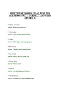 SPOTTER NETWORK FINAL TEST 2026 QUESTIONS WITH CORRECT ANSWERS GRADED A&plus;