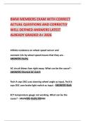 BMW MEMBERS EXAM WITH CORRECT ACTUAL QUESTIONS AND CORRECTLY WELL DEFINED ANSWERS LATEST ALREADY GRADED A&plus; 2026