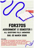 FOR3705 Assignment 2 Semester 1 Memo &vert; Due 23 March 2026