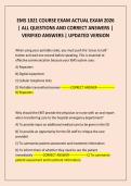EMS 1021 COURSE EXAM ACTUAL EXAM 2026 &vert; ALL QUESTIONS AND CORRECT ANSWERS &vert; VERIFIED ANSWERS &vert; UPDATED VERSION