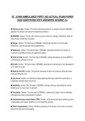 ST&period; JOHN AMBULANCE FIRST AID ACTUAL EXAM PAPER 2026 QUESTIONS WITH ANSWERS GRADED A&plus;