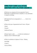 SHRM STUDY GUIDE 2026 ACTUAL QUESTIONS WITH SOLUTIONS GRADED A&plus;