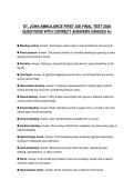 ST&period; JOHN AMBULANCE FIRST AID FINAL TEST 2026 QUESTIONS WITH CORRECT ANSWERS GRADED A&plus;