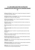 ST&period; JOHN AMBULANCE FIRST AID PRACTICE EXAMINATION 2026 QUESTIONS WITH ANSWERS GRADED A&plus;