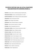 STATISTICS PORTAGE CNSL 503 ACTUAL EXAM PAPER 2026 QUESTIONS WITH ANSWERS GRADED A&plus;