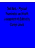 Physical Examination and Health Assessment 8th Edition Carolyn Jarvis Test Bank Complete Study Guide 2025&sol; 2026