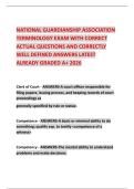 NATIONAL GUARDIANSHIP ASSOCIATION TERMINOLOGY EXAM WITH CORRECT ACTUAL QUESTIONS AND CORRECTLY WELL DEFINED ANSWERS LATEST ALREADY GRADED A&plus; 2026