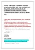 PROPERTY AND CASUALTY INSURANCE LICENSING  EXAMINATION NEWEST 2025 &ndash; 2026 QUESTIONS FROM  PAST PAPERS ACTUAL EXAMS COMPLETE 100 QUESTIONS AND CORRECT DETAILED ANSWERS  &lpar;VERIFIED ANSWERS&rpar; &vert;ALREADY GRADED A&plus;&vert;&vert;BRAND  NEW&excl;&excl;