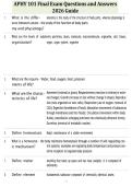 APHY 101 Final Exam Questions and Answers 2026 Guide