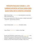 PATHOPHYSIOLOGY EXAM 4 - UTA  &lpar;URBAN&rpar; UPDATED ACTUAL EXAM 2026  QUESTIONS WITH VERIFIED ANSWERS 