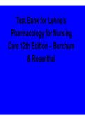 Lehne&rsquo;s Pharmacology for Nursing Care 12th Edition Burchum & Rosenthal Test Bank Complete Study Guide 2025&sol; 2026