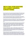 HIM 101 FINAL EXAM QUESTIONS WITH CORRECT ANSWERS &vert; ALREADY PASSED