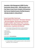 Associate in Risk Management &lpar;ARM&rpar; Practice  Examination Newest 2025 &ndash; 2026 Questions From  Past Papers Actual Exams Complete 100 Questions  And Correct Detailed Answers &lpar;Verified Answers&rpar;  &vert;Already Graded A&plus;&vert;&vert;Brand New&excl;&excl;