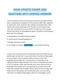 SAEM UPDATED EXAMS 2026  QUESTIONS WITH VERIFIED ANSWERS