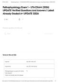 Pathophysiology Exam 1 - UTA EXAM &lpar;2026&rpar; UPDATE Verified Questions And Answers &vert; Latest Already Graded A&plus; UPDATE &vert;2026