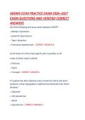 ARDMS ECHO PRACTICE EXAM 2026&ndash;2027   EXAM QUESTIONS AND VERIFIED CORRECT  ANSWERS 