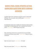 SGRHO FINAL EXAM UPDATED ACTUAL  EXAM 2026 QUESTIONS WITH VERIFIED  ANSWERS
