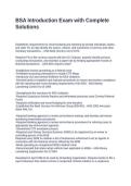BSA Introduction Exam with Complete Solutions