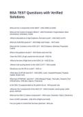 BSA TEST Questions with Verified Solutionserified Solutions