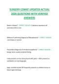 SURGERY COMAT UPDATED ACTUAL  2026 QUESTIONS WITH VERIFIED  ANSWERS