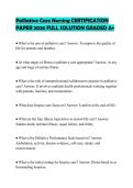 Palliative Care Nursing CERTIFICATION PAPER 2026 FULL SOLUTION GRADED A&plus;