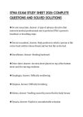 STNA EXAM STUDY SHEET 2026 COMPLETE QUESTIONS AND SOLVED SOLUTIONS